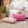 MIULEE Light Purple Throw Pillow Covers 20×20 Set of 2 Spring Decorative Farmhouse Couch Throw Pillows Boho Shells Cute Soft Plush Wool Winter Pillowcases for Bedroom Living Room Sofa(Hot Pink)