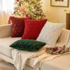 MIULEE Light Purple Throw Pillow Covers 20×20 Set of 2 Spring Decorative Farmhouse Couch Throw Pillows Boho Shells Cute Soft Plush Wool Winter Pillowcases for Bedroom Living Room Sofa(Green)