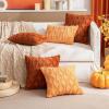 MIULEE Light Purple Throw Pillow Covers 20×20 Set of 2 Spring Decorative Farmhouse Couch Throw Pillows Boho Shells Cute Soft Plush Wool Winter Pillowcases for Bedroom Living Room Sofa(Orange)