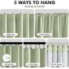 MIULEE Linen 100% Blackout Curtains 90 Inch Long 2 Panels, Back Tab Pleated Hook Belt Clip Rings Thermal Insulated Drapes for Bedroom Living Room Ivory Natural Farmhouse Black Out Window Curtains(Sage Green)