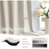 MIULEE Linen 100% Blackout Curtains 90 Inch Long 2 Panels, Back Tab Pleated Hook Belt Clip Rings Thermal Insulated Drapes for Bedroom Living Room Ivory Natural Farmhouse Black Out Window Curtains(Ivory)