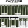 MIULEE Linen 100% Blackout Curtains 90 Inch Long 2 Panels, Back Tab Pleated Hook Belt Clip Rings Thermal Insulated Drapes for Bedroom Living Room Ivory Natural Farmhouse Black Out Window Curtains(Olive Green)