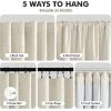 MIULEE Linen 100% Blackout Curtains 90 Inch Long 2 Panels, Back Tab Pleated Hook Belt Clip Rings Thermal Insulated Drapes for Bedroom Living Room Ivory Natural Farmhouse Black Out Window Curtains(Natural Beige)