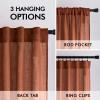 MIULEE Linen Curtains 96 Inch Length for Living Room 2 Panels, Hunter Green Back Tab Pocket Light Filtering Semi Sheer Soft Linen Emerald Dark Green Christmas Drapes Farmhouse Boho Curtain for Bedroom(Burnt Orange)