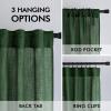MIULEE Linen Curtains 96 Inch Length for Living Room 2 Panels, Hunter Green Back Tab Pocket Light Filtering Semi Sheer Soft Linen Emerald Dark Green Christmas Drapes Farmhouse Boho Curtain for Bedroom(Hunter Green)
