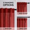 MIULEE Linen Curtains 96 Inch Length for Living Room 2 Panels, Hunter Green Back Tab Pocket Light Filtering Semi Sheer Soft Linen Emerald Dark Green Christmas Drapes Farmhouse Boho Curtain for Bedroom(Red)