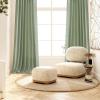 MIULEE Linen Curtains 96 Inch Length for Living Room 2 Panels, Hunter Green Back Tab Pocket Light Filtering Semi Sheer Soft Linen Emerald Dark Green Christmas Drapes Farmhouse Boho Curtain for Bedroom(Sage Green)