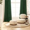 MIULEE Linen Curtains 96 Inch Length for Living Room 2 Panels, Hunter Green Back Tab Pocket Light Filtering Semi Sheer Soft Linen Emerald Dark Green Christmas Drapes Farmhouse Boho Curtain for Bedroom(Hunter Green)