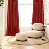 MIULEE Linen Curtains 96 Inch Length for Living Room 2 Panels, Hunter Green Back Tab Pocket Light Filtering Semi Sheer Soft Linen Emerald Dark Green Christmas Drapes Farmhouse Boho Curtain for Bedroom(Red)