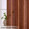 MIULEE Linen Curtains 96 Inch Length for Living Room 2 Panels, Hunter Green Back Tab Pocket Light Filtering Semi Sheer Soft Linen Emerald Dark Green Christmas Drapes Farmhouse Boho Curtain for Bedroom(Terracotta)