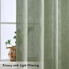 MIULEE Linen Curtains 96 Inch Length for Living Room 2 Panels, Hunter Green Back Tab Pocket Light Filtering Semi Sheer Soft Linen Emerald Dark Green Christmas Drapes Farmhouse Boho Curtain for Bedroom(Sage Green)