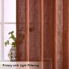 MIULEE Linen Curtains 96 Inch Length for Living Room 2 Panels, Hunter Green Back Tab Pocket Light Filtering Semi Sheer Soft Linen Emerald Dark Green Christmas Drapes Farmhouse Boho Curtain for Bedroom(Burnt Orange)