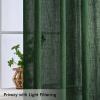 MIULEE Linen Curtains 96 Inch Length for Living Room 2 Panels, Hunter Green Back Tab Pocket Light Filtering Semi Sheer Soft Linen Emerald Dark Green Christmas Drapes Farmhouse Boho Curtain for Bedroom(Hunter Green)