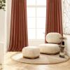 MIULEE Linen Curtains 96 Inch Length for Living Room 2 Panels, Hunter Green Back Tab Pocket Light Filtering Semi Sheer Soft Linen Emerald Dark Green Christmas Drapes Farmhouse Boho Curtain for Bedroom(Burnt Orange)