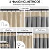 MIULEE Linen Pinch Pleated 100% Blackout Curtains for Bedroom 105 Inch Long 3 Panels Set- Back Tab Track Beige Thermal Insulated Cream Black Out Triple Pleat Room Darkening Drapes with Hooks, Greige(Oatmeal)
