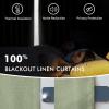 MIULEE Linen Pinch Pleated 100% Blackout Curtains for Bedroom 105 Inch Long 3 Panels Set- Back Tab Track Beige Thermal Insulated Cream Black Out Triple Pleat Room Darkening Drapes with Hooks, Greige(Sage Green)