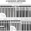 MIULEE Linen Pinch Pleated 100% Blackout Curtains for Bedroom 105 Inch Long 3 Panels Set- Back Tab Track Beige Thermal Insulated Cream Black Out Triple Pleat Room Darkening Drapes with Hooks, Greige(Light Grey)