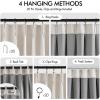 MIULEE Linen Pinch Pleated 100% Blackout Curtains for Bedroom 105 Inch Long 3 Panels Set- Back Tab Track Beige Thermal Insulated Cream Black Out Triple Pleat Room Darkening Drapes with Hooks, Greige(Greige)