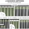 MIULEE Linen Pinch Pleated 100% Blackout Curtains for Bedroom 105 Inch Long 3 Panels Set- Back Tab Track Beige Thermal Insulated Cream Black Out Triple Pleat Room Darkening Drapes with Hooks, Greige(Sage Green)