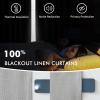 MIULEE Linen Pinch Pleated 100% Blackout Curtains for Bedroom 105 Inch Long 3 Panels Set- Back Tab Track Beige Thermal Insulated Cream Black Out Triple Pleat Room Darkening Drapes with Hooks, Greige(Light Grey)