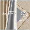 MIULEE Linen Pinch Pleated 100% Blackout Curtains for Bedroom 105 Inch Long 3 Panels Set- Back Tab Track Beige Thermal Insulated Cream Black Out Triple Pleat Room Darkening Drapes with Hooks, Greige(Oatmeal)