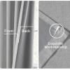 MIULEE Linen Pinch Pleated 100% Blackout Curtains for Bedroom 105 Inch Long 3 Panels Set- Back Tab Track Beige Thermal Insulated Cream Black Out Triple Pleat Room Darkening Drapes with Hooks, Greige(Light Grey)
