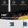 MIULEE Linen Pinch Pleated 100% Blackout Curtains for Bedroom 105 Inch Long 3 Panels Set- Back Tab Track Beige Thermal Insulated Cream Black Out Triple Pleat Room Darkening Drapes with Hooks, Greige(White)