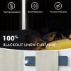 MIULEE Linen Pinch Pleated 100% Blackout Curtains for Bedroom 105 Inch Long 3 Panels Set- Back Tab Track Beige Thermal Insulated Cream Black Out Triple Pleat Room Darkening Drapes with Hooks, Greige(Natural)
