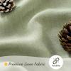 MIULEE Linen Shower Curtain with 12 Metal Hooks Washable Country Boho Farmhouse Heavy Buttonhole Fabric Shower Curtain Set Thick Cloth Neutral Waterproof Curtains for Bathroom W72*L72, Natural(Sage Green)