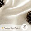 MIULEE Linen Shower Curtain with 12 Metal Hooks Washable Country Boho Farmhouse Heavy Buttonhole Fabric Shower Curtain Set Thick Cloth Neutral Waterproof Curtains for Bathroom W72*L72, Natural(Natural)