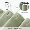 MIULEE Linen Shower Curtain with 12 Metal Hooks Washable Country Boho Farmhouse Heavy Buttonhole Fabric Shower Curtain Set Thick Cloth Neutral Waterproof Curtains for Bathroom W72*L72, Natural(Sage Green)