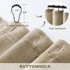 MIULEE Linen Shower Curtain with 12 Metal Hooks Washable Country Boho Farmhouse Heavy Buttonhole Fabric Shower Curtain Set Thick Cloth Neutral Waterproof Curtains for Bathroom W72*L72, Natural(Khaki)