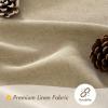 MIULEE Linen Shower Curtain with 12 Metal Hooks Washable Country Boho Farmhouse Heavy Buttonhole Fabric Shower Curtain Set Thick Cloth Neutral Waterproof Curtains for Bathroom W72*L72, Natural(Khaki)