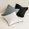 MIULEE Linen Throw Pillow Covers, 2 Piece 18×18 Inch Cream White, Boho Euro Pillowcases for Bed to Infuse Elegance, Ideal for Sofa Couch Cushion in Home Decor Upgrade(Light Grey)