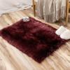 MIULEE Luxury Soft Fluffy Area Rug 3×5 Feet, Faux Fur Sheepskin Rug Decorative Plush Shaggy Carpet for Christmas Decor Bedside Sofa Floor Nursery, White(Wine Red)