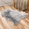MIULEE Luxury Soft Fluffy Area Rug 3×5 Feet, Faux Fur Sheepskin Rug Decorative Plush Shaggy Carpet for Christmas Decor Bedside Sofa Floor Nursery, White(Grey)
