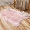 MIULEE Luxury Soft Fluffy Area Rug 3×5 Feet, Faux Fur Sheepskin Rug Decorative Plush Shaggy Carpet for Christmas Decor Bedside Sofa Floor Nursery, White(Pink)