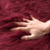 MIULEE Luxury Soft Fluffy Area Rug 3×5 Feet, Faux Fur Sheepskin Rug Decorative Plush Shaggy Carpet for Christmas Decor Bedside Sofa Floor Nursery, White(Wine Red)