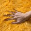 MIULEE Luxury Soft Fluffy Area Rug 3×5 Feet, Faux Fur Sheepskin Rug Decorative Plush Shaggy Carpet for Christmas Decor Bedside Sofa Floor Nursery, White(Orange Yellow)