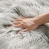 MIULEE Luxury Soft Fluffy Area Rug 3×5 Feet, Faux Fur Sheepskin Rug Decorative Plush Shaggy Carpet for Christmas Decor Bedside Sofa Floor Nursery, White(Light Grey)