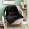 MIULEE Luxury Soft Fluffy Area Rug 3×5 Feet, Faux Fur Sheepskin Rug Decorative Plush Shaggy Carpet for Christmas Decor Bedside Sofa Floor Nursery, White(Black)