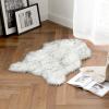 MIULEE Luxury Soft Fluffy Area Rug 3×5 Feet, Faux Fur Sheepskin Rug Decorative Plush Shaggy Carpet for Christmas Decor Bedside Sofa Floor Nursery, White(Gradient Grey)