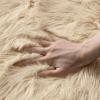 MIULEE Luxury Soft Fluffy Area Rug 3×5 Feet, Faux Fur Sheepskin Rug Decorative Plush Shaggy Carpet for Christmas Decor Bedside Sofa Floor Nursery, White(Light Yellow)