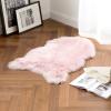 MIULEE Luxury Soft Fluffy Area Rug 3×5 Feet, Faux Fur Sheepskin Rug Decorative Plush Shaggy Carpet for Christmas Decor Bedside Sofa Floor Nursery, White(Pink)