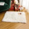 MIULEE Luxury Soft Fluffy Area Rug 3×5 Feet, Faux Fur Sheepskin Rug Decorative Plush Shaggy Carpet for Christmas Decor Bedside Sofa Floor Nursery, White(White)