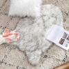MIULEE Luxury Soft Fluffy Area Rug 3×5 Feet, Faux Fur Sheepskin Rug Decorative Plush Shaggy Carpet for Christmas Decor Bedside Sofa Floor Nursery, White(Gradient Grey)