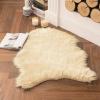 MIULEE Luxury Soft Fluffy Area Rug 3×5 Feet, Faux Fur Sheepskin Rug Decorative Plush Shaggy Carpet for Christmas Decor Bedside Sofa Floor Nursery, White(Light Yellow)
