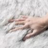 MIULEE Luxury Soft Fluffy Area Rug 3×5 Feet, Faux Fur Sheepskin Rug Decorative Plush Shaggy Carpet for Christmas Decor Bedside Sofa Floor Nursery, White(Gradient Grey)