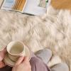 MIULEE Luxury Soft Fluffy Area Rug 3×5 Feet, Faux Fur Sheepskin Rug Decorative Plush Shaggy Carpet for Christmas Decor Bedside Sofa Floor Nursery, White(Beige)