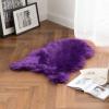 MIULEE Luxury Soft Fluffy Area Rug 3×5 Feet, Faux Fur Sheepskin Rug Decorative Plush Shaggy Carpet for Christmas Decor Bedside Sofa Floor Nursery, White(Purple)